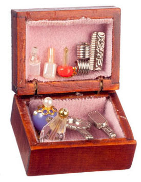 Dollhouse Miniature Dressing Table Box 1-1/8"W